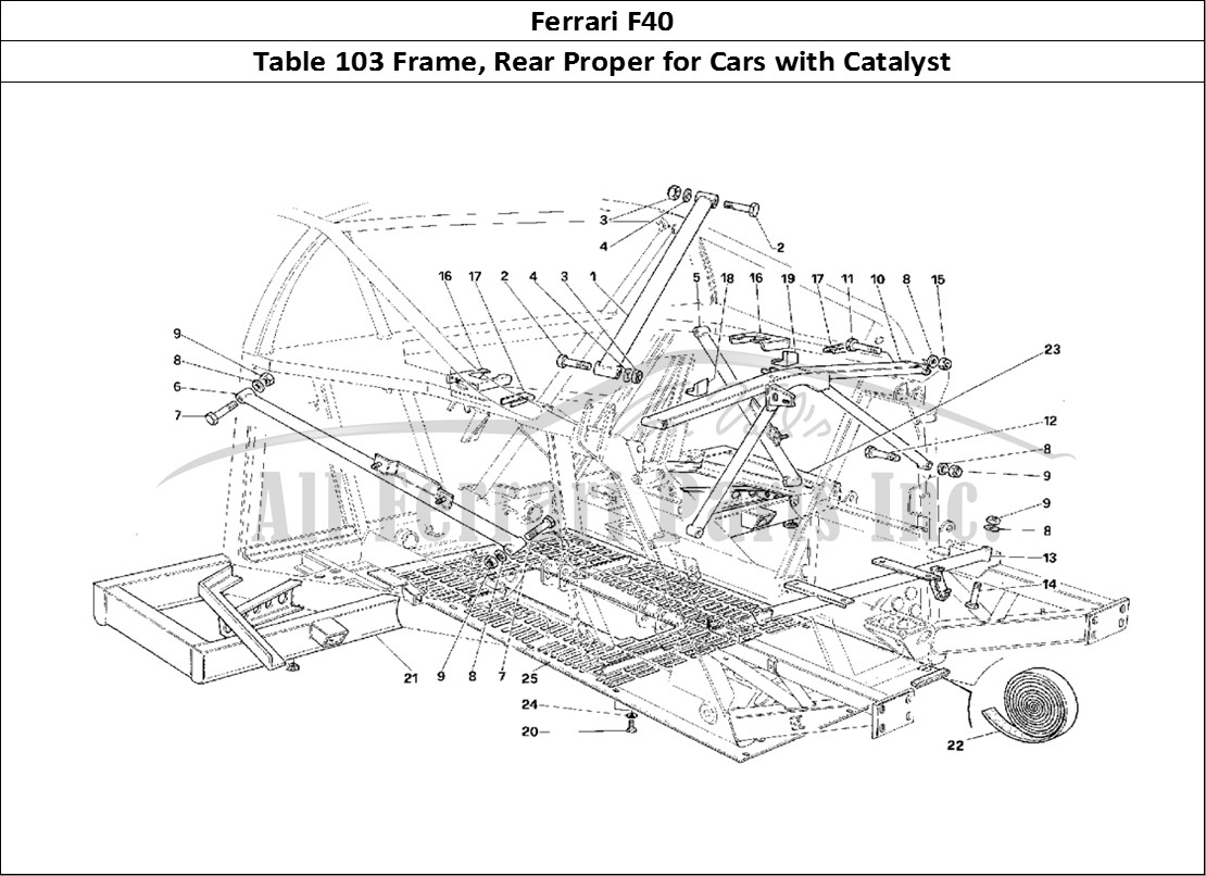 Ferrari Parts Ferrari F40 Page 103 Frame - Rear Part -Valid