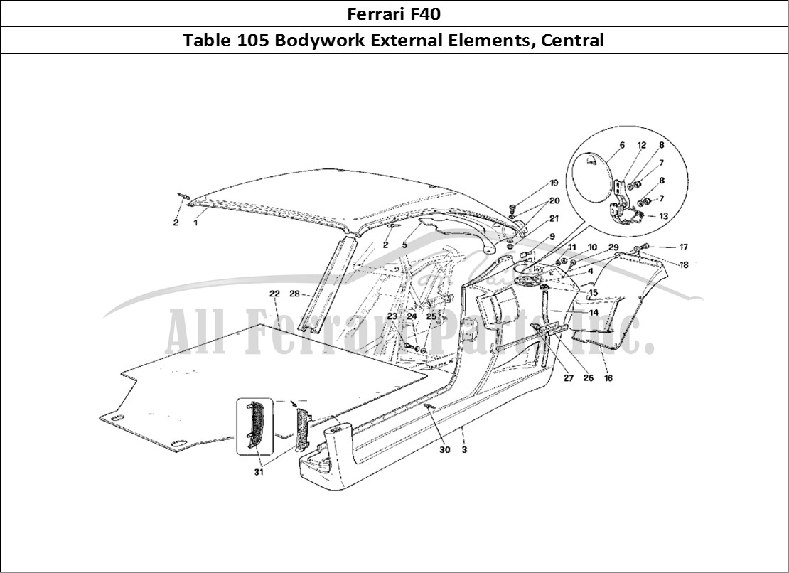 Ferrari Parts Ferrari F40 Page 105 External Elements Body -