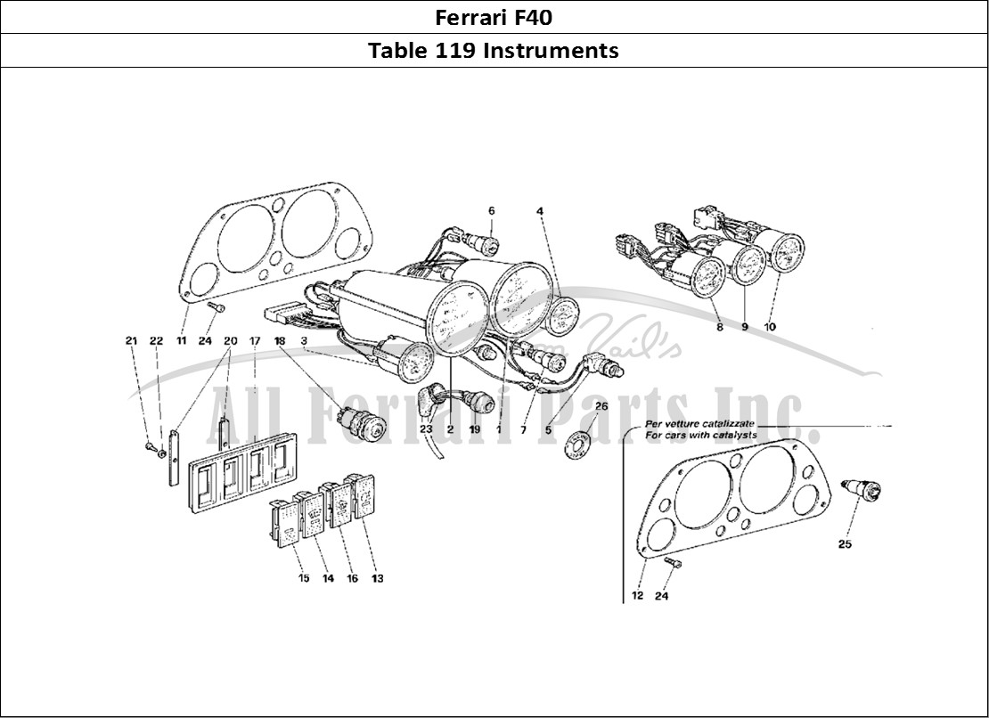 Ferrari Parts Ferrari F40 Page 119 Control and Command Instr