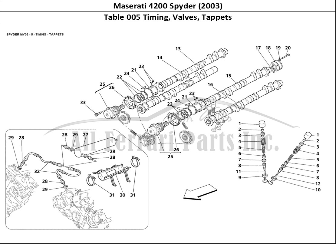 Ferrari Parts Maserati 4200 Spyder (2003) Page 005 Timing - Tappets