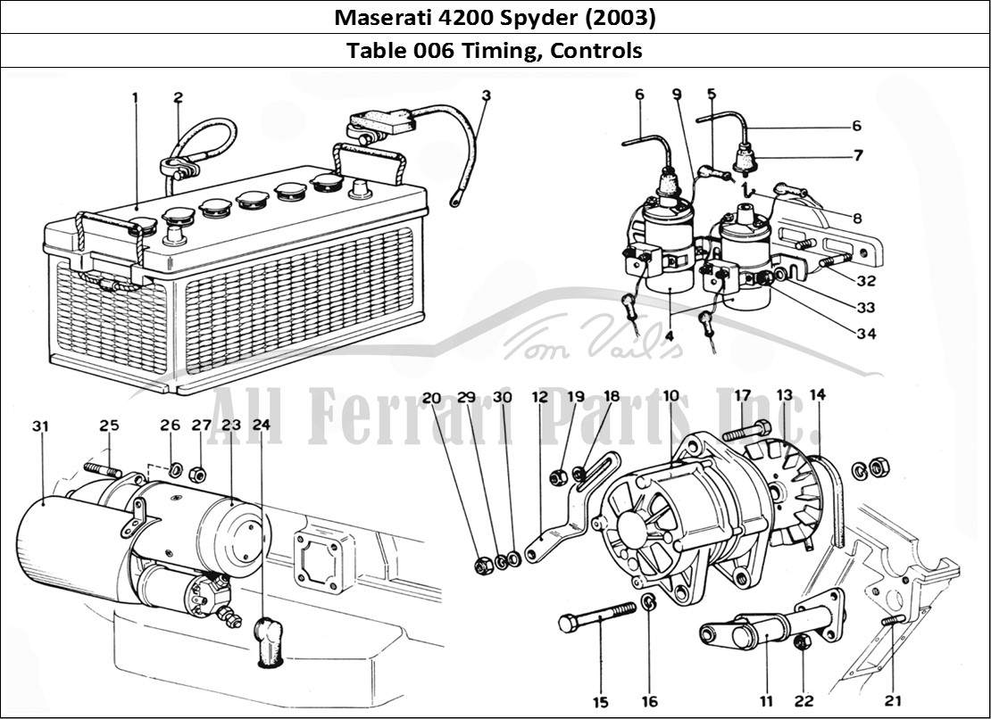 Ferrari Parts Maserati 4200 Spyder (2003) Page 006 Timing - Controls