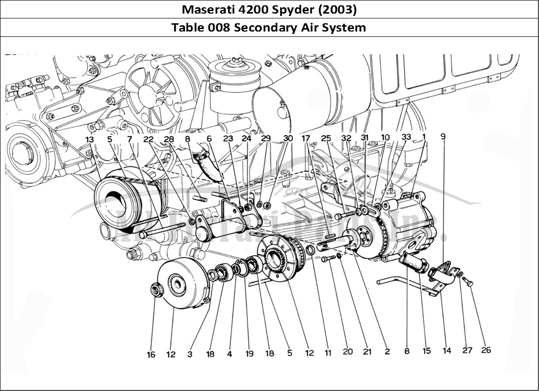 Ferrari Parts Maserati 4200 Spyder (2003) Page 008 Secondary Air System