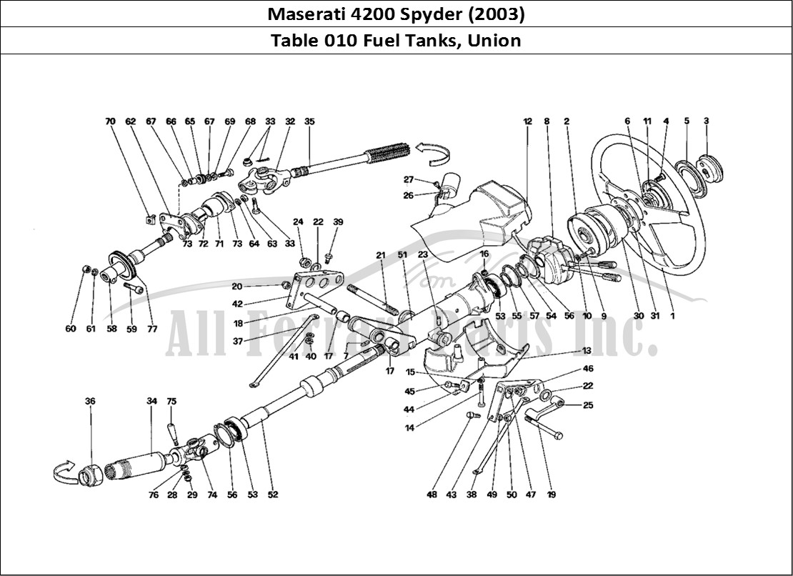 Ferrari Parts Maserati 4200 Spyder (2003) Page 010 Fuel Tanks and Union
