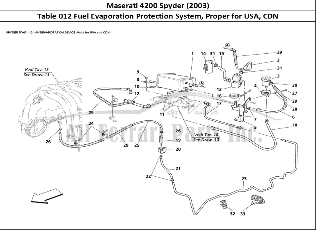 Ferrari Parts Maserati 4200 Spyder (2003) Page 012 Antievaporation Device -