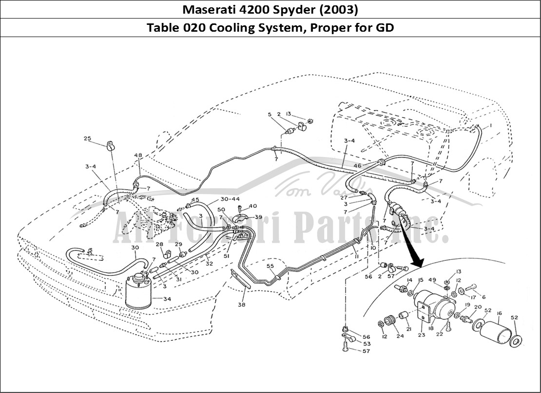 Ferrari Parts Maserati 4200 Spyder (2003) Page 020 Nourice - Cooling System
