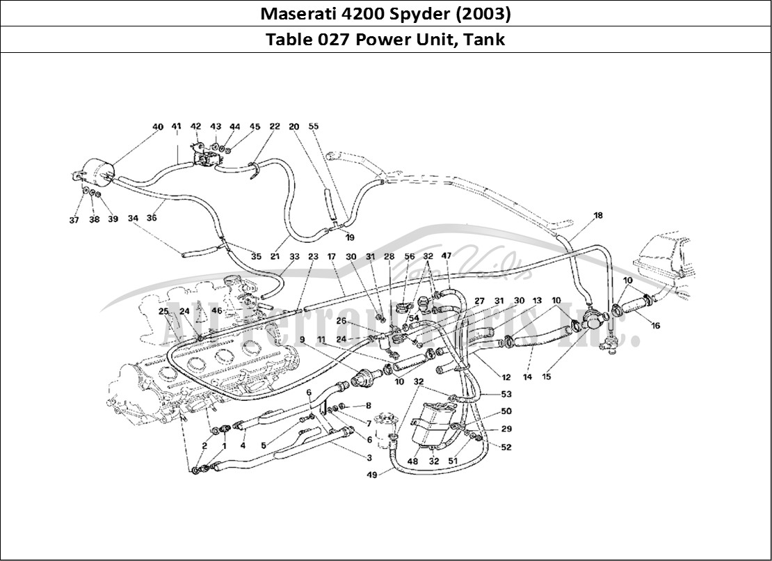 Ferrari Parts Maserati 4200 Spyder (2003) Page 027 Power Unit and Tank - Val