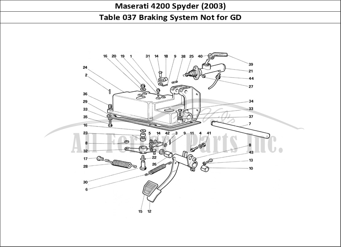 Ferrari Parts Maserati 4200 Spyder (2003) Page 037 Braking System - Not for