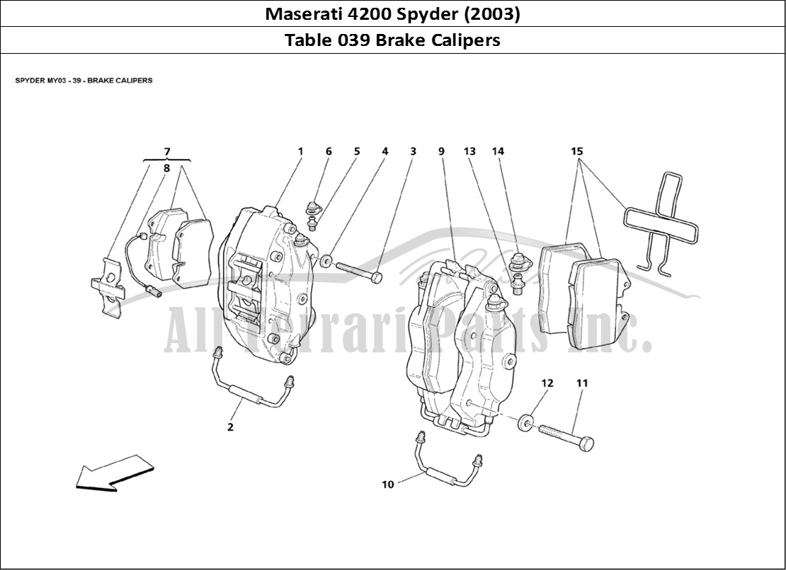 Ferrari Parts Maserati 4200 Spyder (2003) Page 039 Brake Calipers
