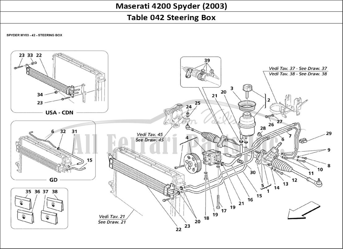 Ferrari Parts Maserati 4200 Spyder (2003) Page 042 Steering Box