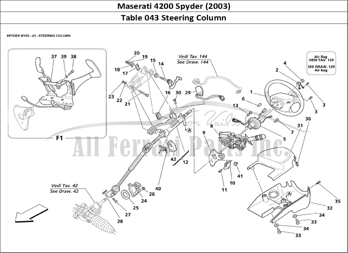 Ferrari Parts Maserati 4200 Spyder (2003) Page 043 Steering Column