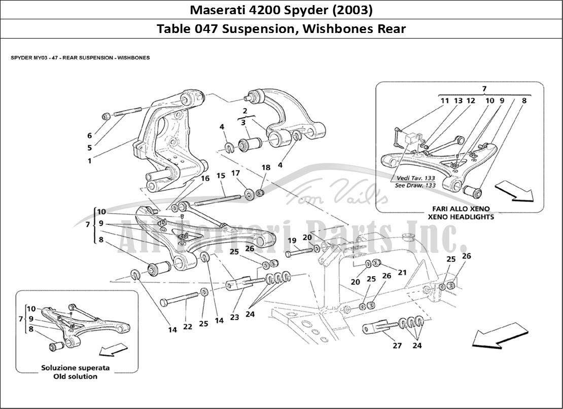 Ferrari Parts Maserati 4200 Spyder (2003) Page 047 Rear Suspension - Wishbon
