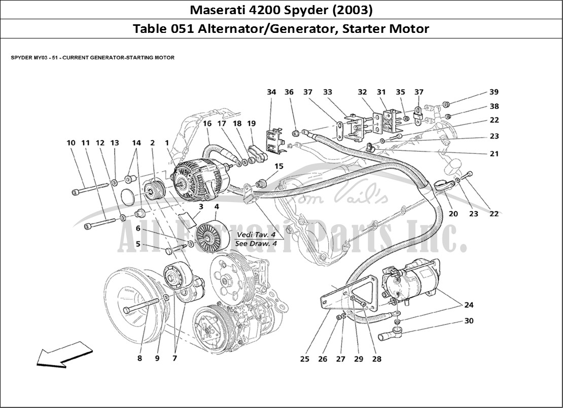 Ferrari Parts Maserati 4200 Spyder (2003) Page 051 Current Generator - Start