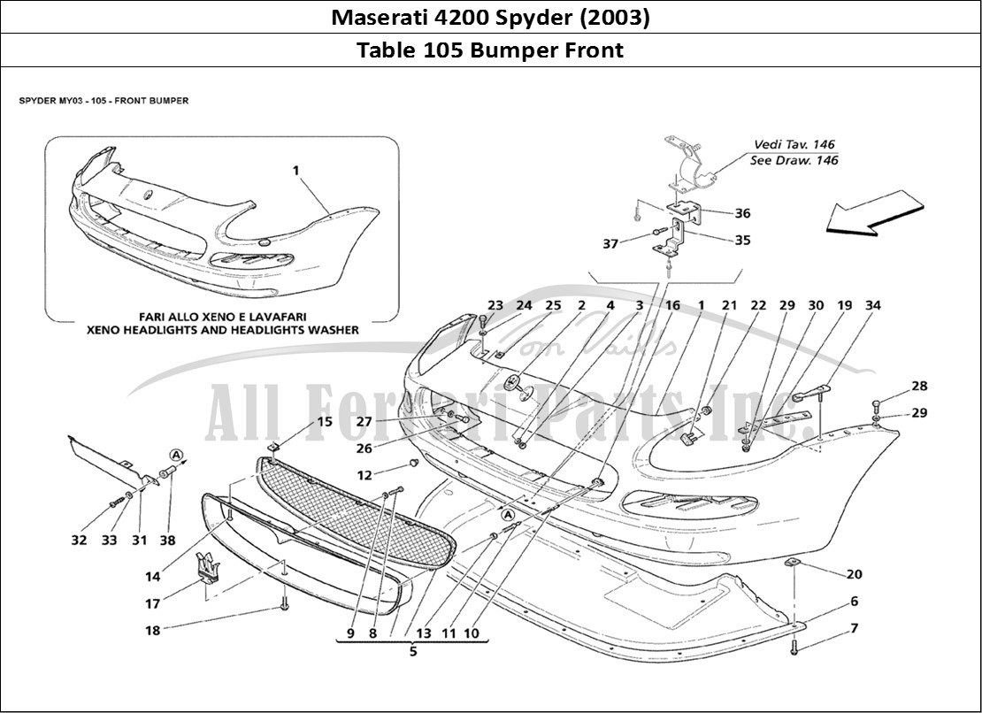Ferrari Parts Maserati 4200 Spyder (2003) Page 105 Front Bumber