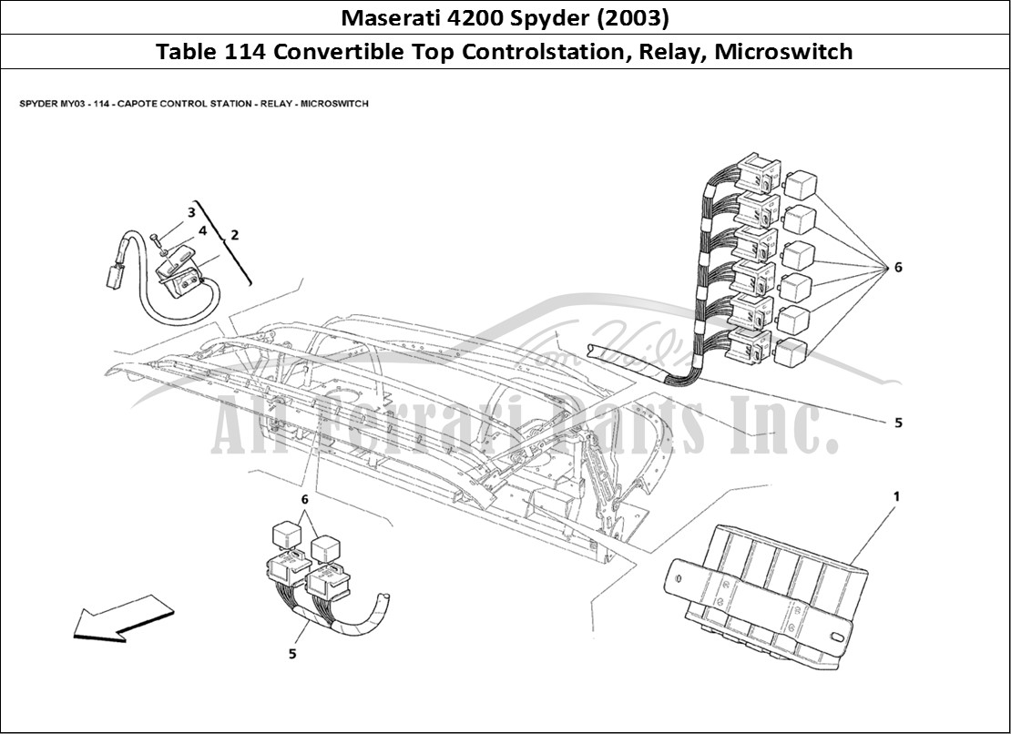 Ferrari Parts Maserati 4200 Spyder (2003) Page 114 Capote Control Station -