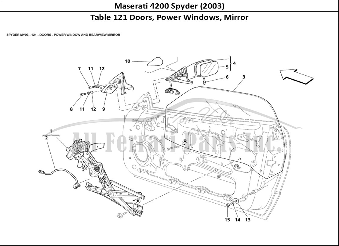 Ferrari Parts Maserati 4200 Spyder (2003) Page 121 Doors - Power Windows and
