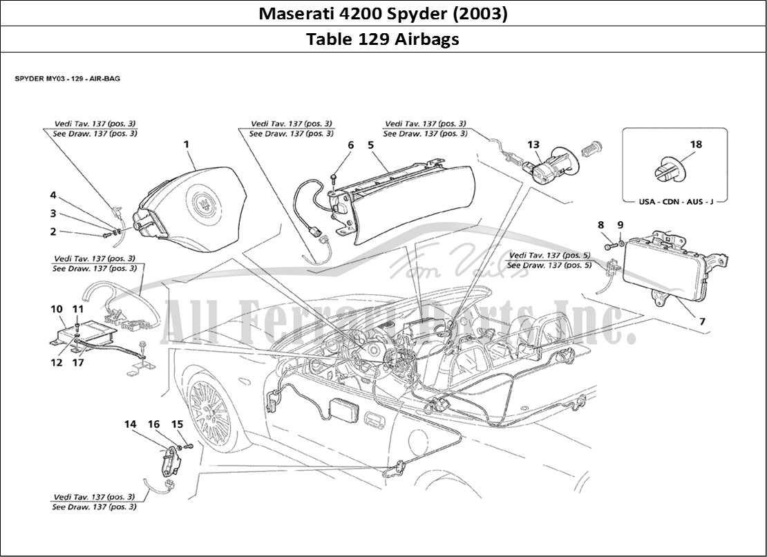 Ferrari Parts Maserati 4200 Spyder (2003) Page 129 Air-Bags