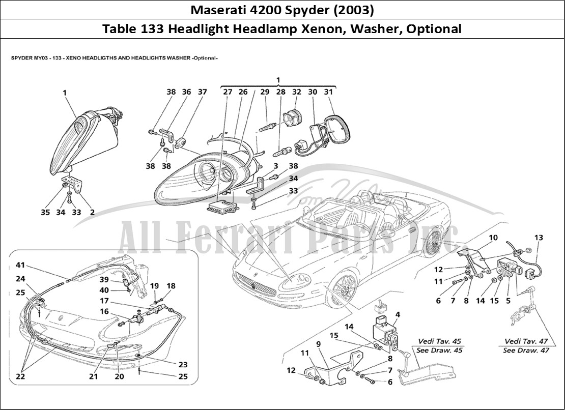 Ferrari Parts Maserati 4200 Spyder (2003) Page 133 Xeno Headlights and Headl