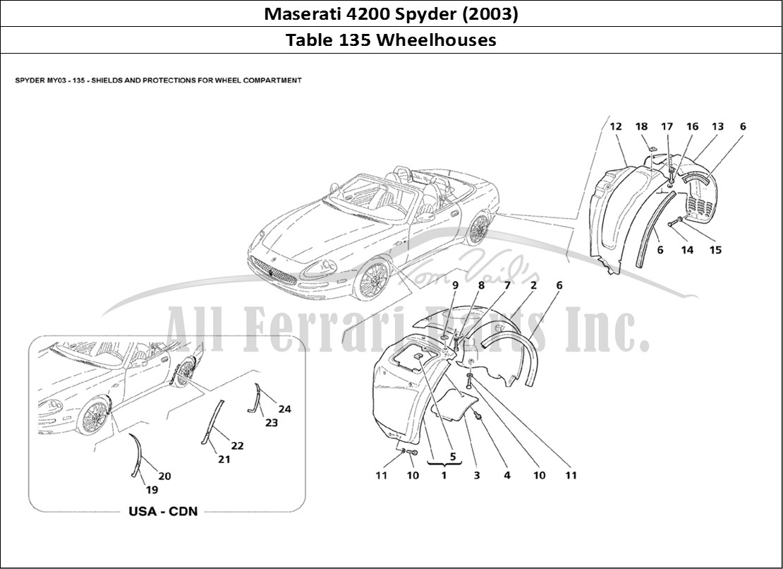 Ferrari Parts Maserati 4200 Spyder (2003) Page 135 Shields and Protections f