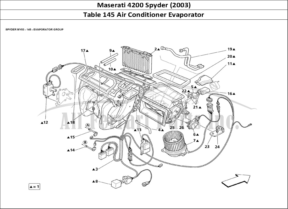 Ferrari Parts Maserati 4200 Spyder (2003) Page 145 Evaporator Group