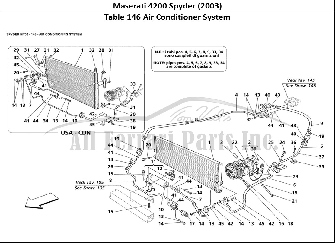 Ferrari Parts Maserati 4200 Spyder (2003) Page 146 Air Conditioning System