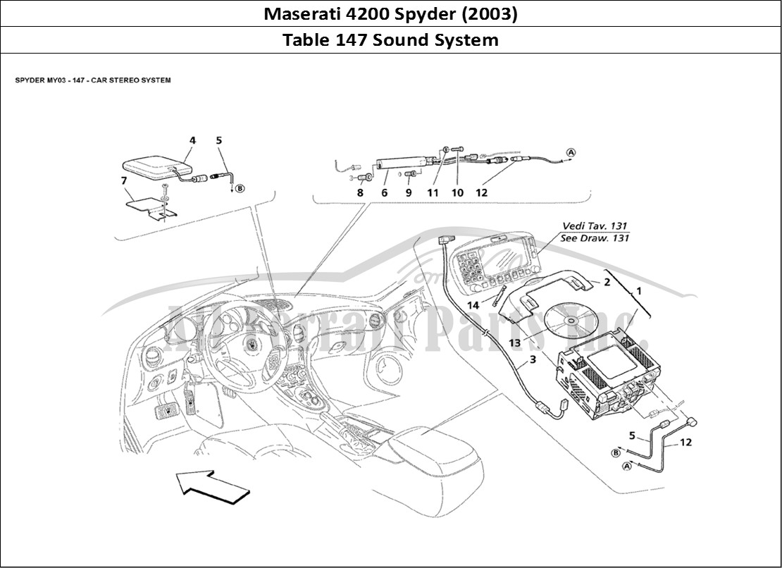 Ferrari Parts Maserati 4200 Spyder (2003) Page 147 Car Stereo System