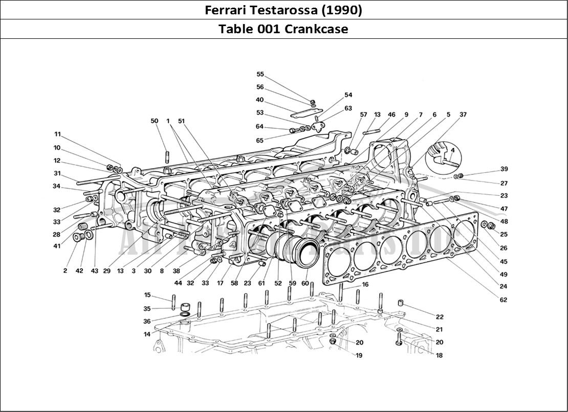 Ferrari Parts Ferrari Testarossa (1990) Page 001 Crankcase