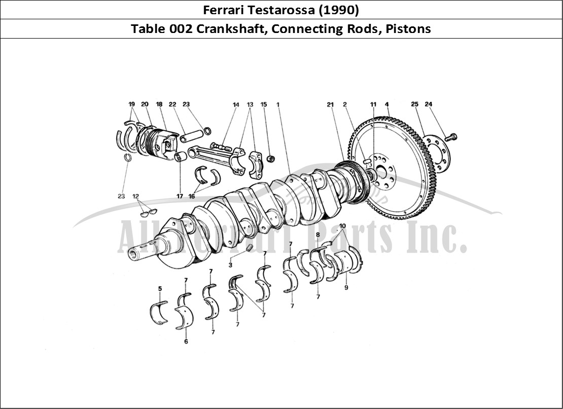 Ferrari Parts Ferrari Testarossa (1990) Page 002 Crankshaft - Connecting R