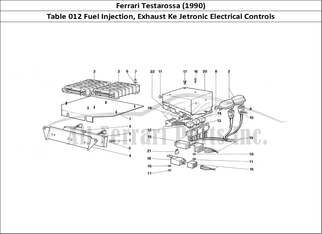 Ferrari Parts Ferrari Testarossa (1990) Page 012 Electric Controls for Ke