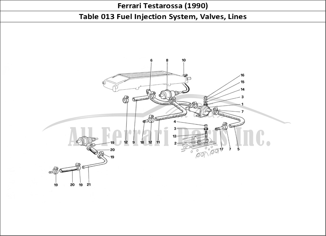 Ferrari Parts Ferrari Testarossa (1990) Page 013 Fuel Injection System - V