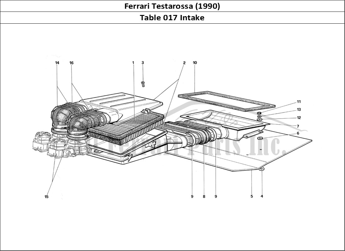 Ferrari Parts Ferrari Testarossa (1990) Page 017 Air Intake