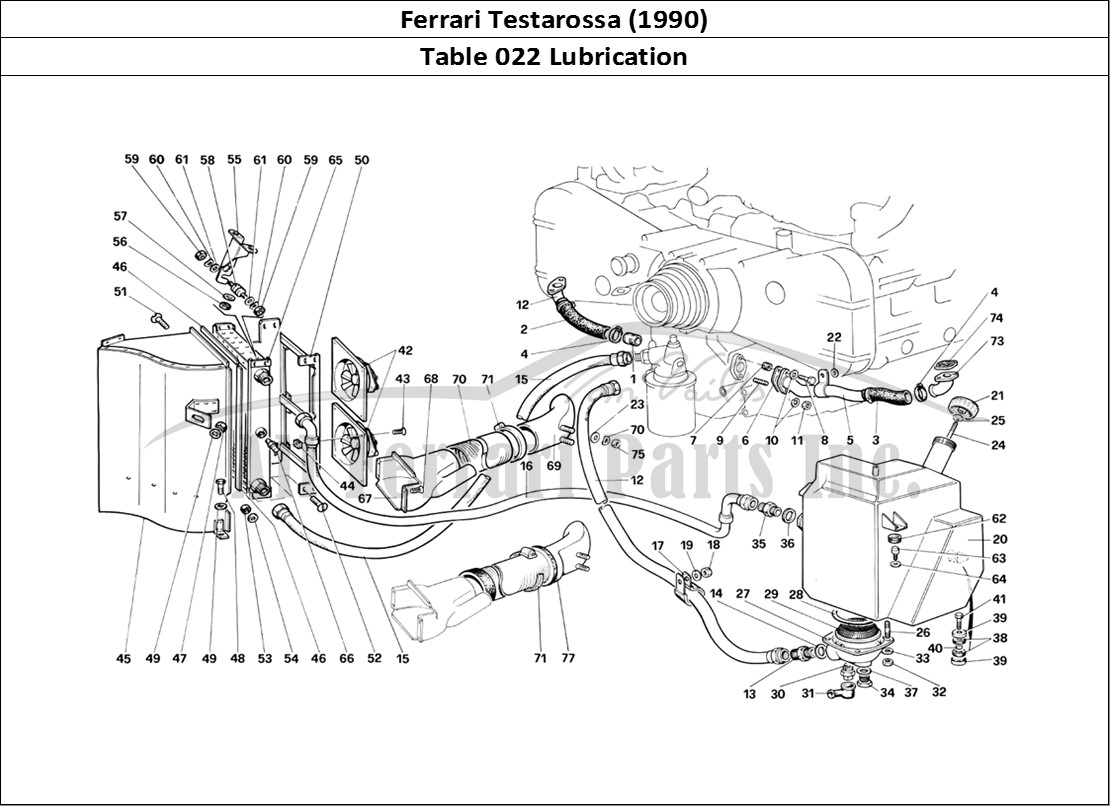 Ferrari Parts Ferrari Testarossa (1990) Page 022 Lubrication