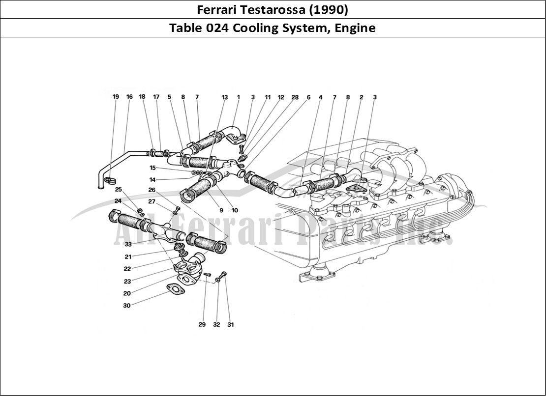 Ferrari Parts Ferrari Testarossa (1990) Page 024 Engine Cooling
