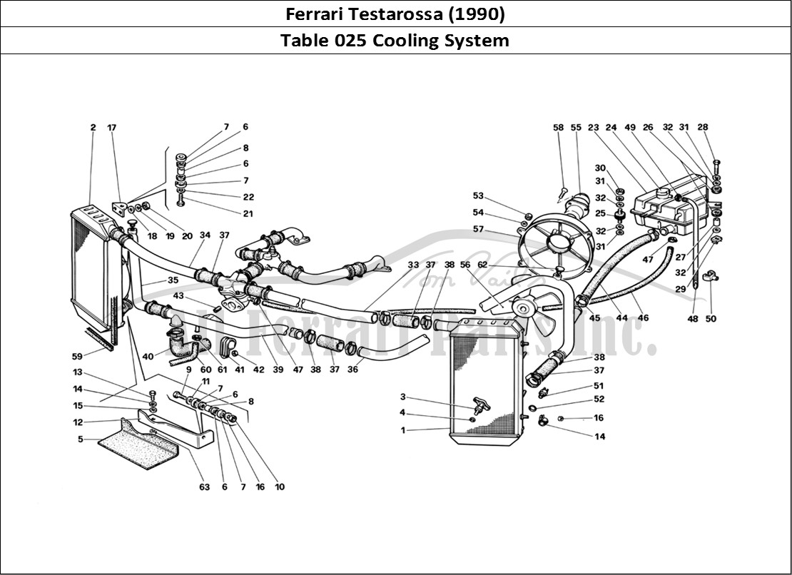Ferrari Parts Ferrari Testarossa (1990) Page 025 Cooling System