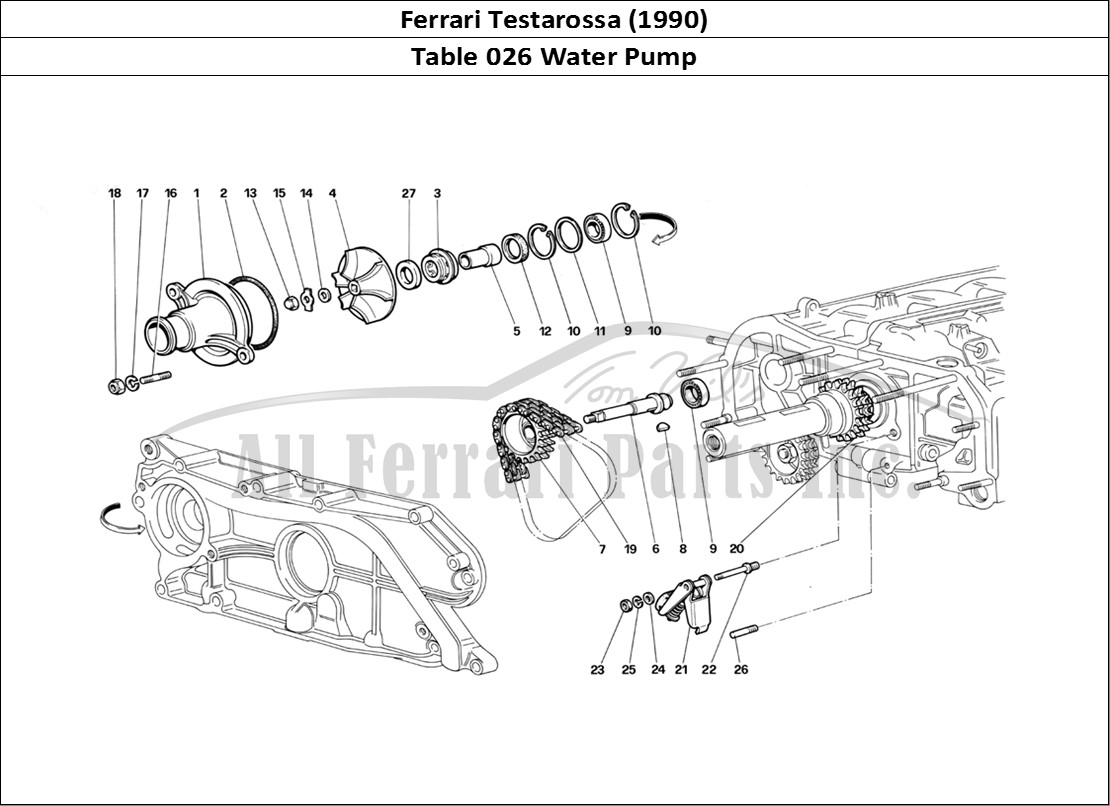 Ferrari Parts Ferrari Testarossa (1990) Page 026 Water Pump