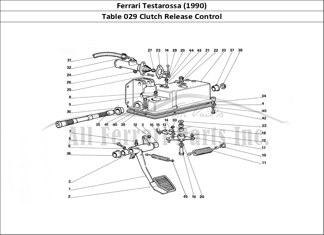 Ferrari Parts Ferrari Testarossa (1990) Page 029 Clutch Release Control