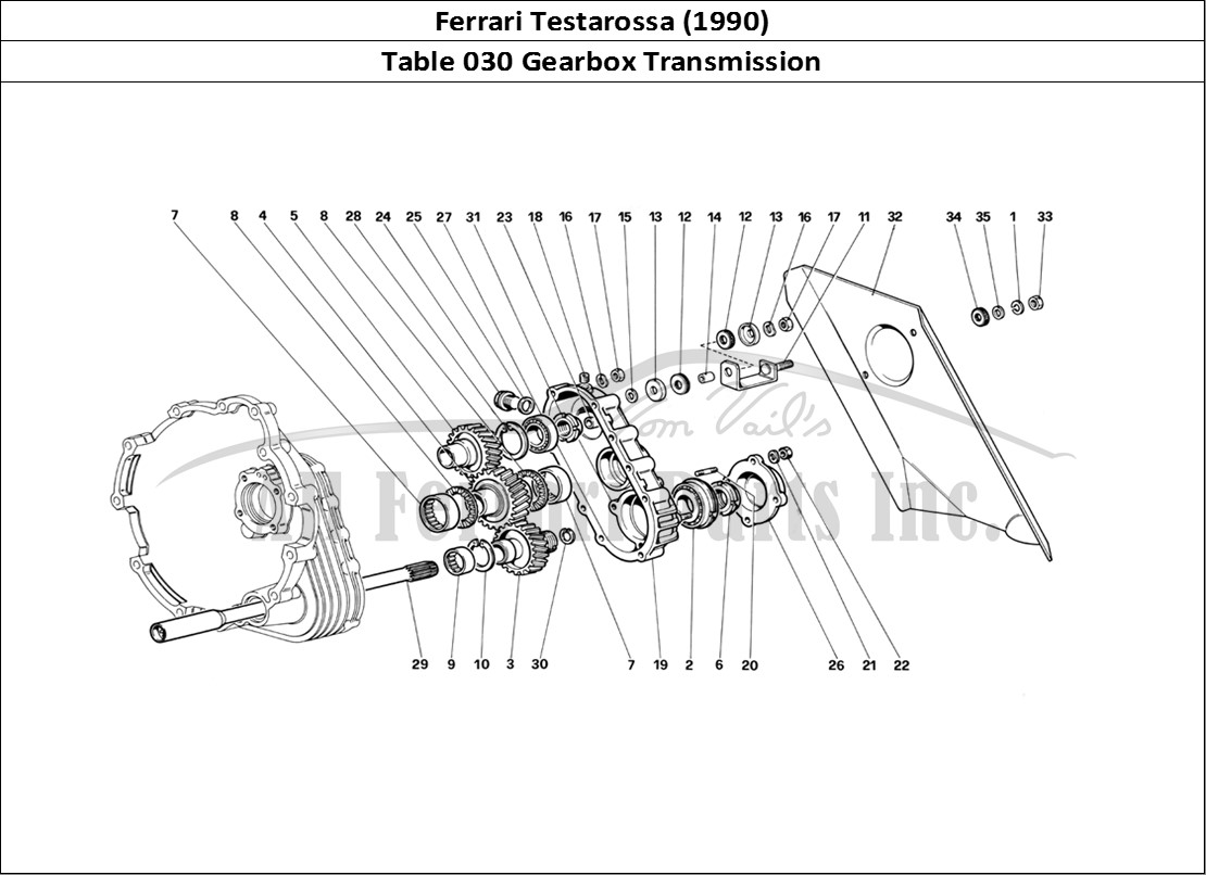 Ferrari Parts Ferrari Testarossa (1990) Page 030 Gearbox Transmission