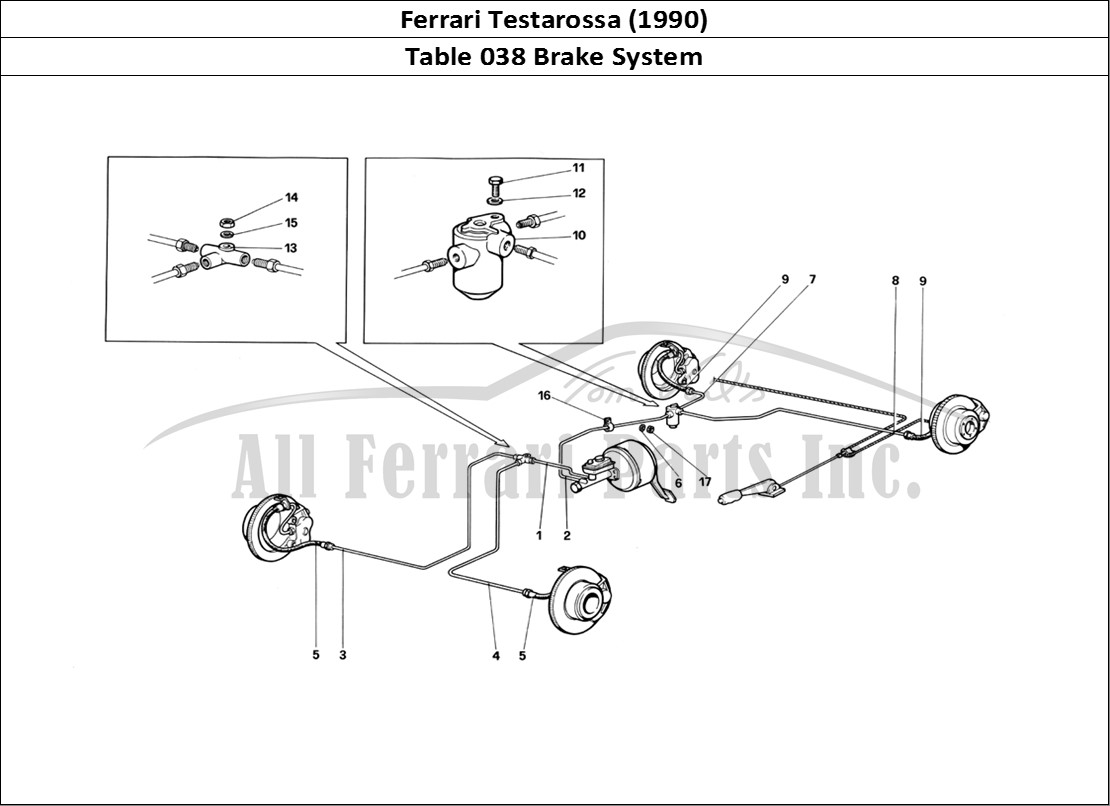 Ferrari Parts Ferrari Testarossa (1990) Page 038 Brake System