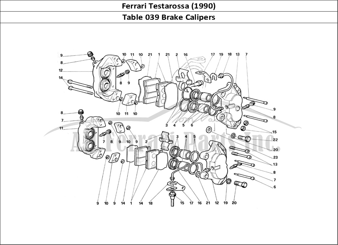 Ferrari Parts Ferrari Testarossa (1990) Page 039 Calipers for Front and Re