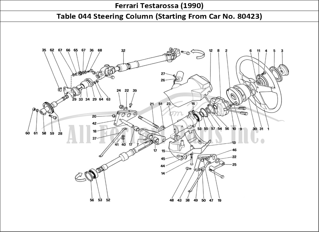 Ferrari Parts Ferrari Testarossa (1990) Page 044 Stering Column (Starting