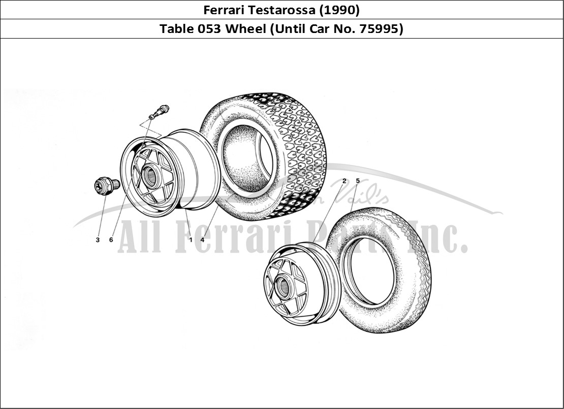 Ferrari Parts Ferrari Testarossa (1990) Page 053 Wheel (Until Car No. 7599