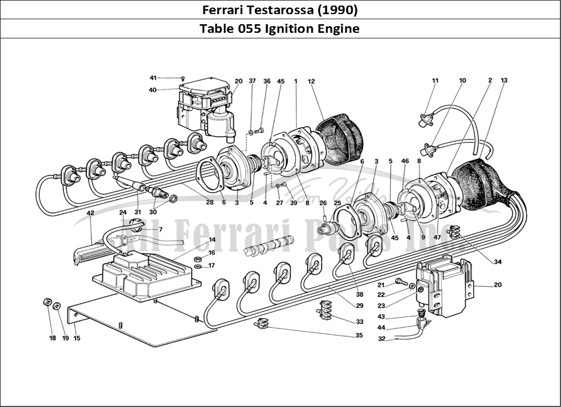 Ferrari Parts Ferrari Testarossa (1990) Page 055 Engine Ignition