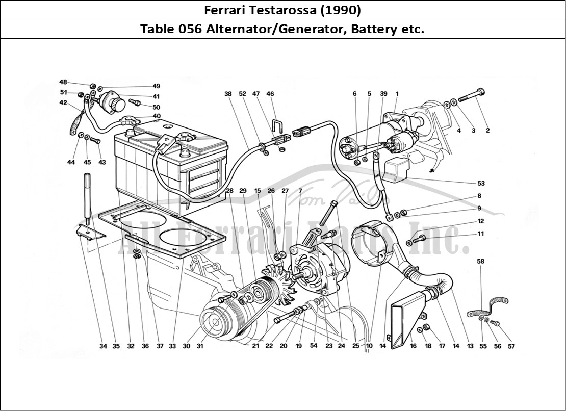 Ferrari Parts Ferrari Testarossa (1990) Page 056 Current Generation
