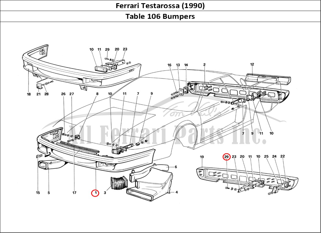 Ferrari Parts Ferrari Testarossa (1990) Page 106 Bumpers