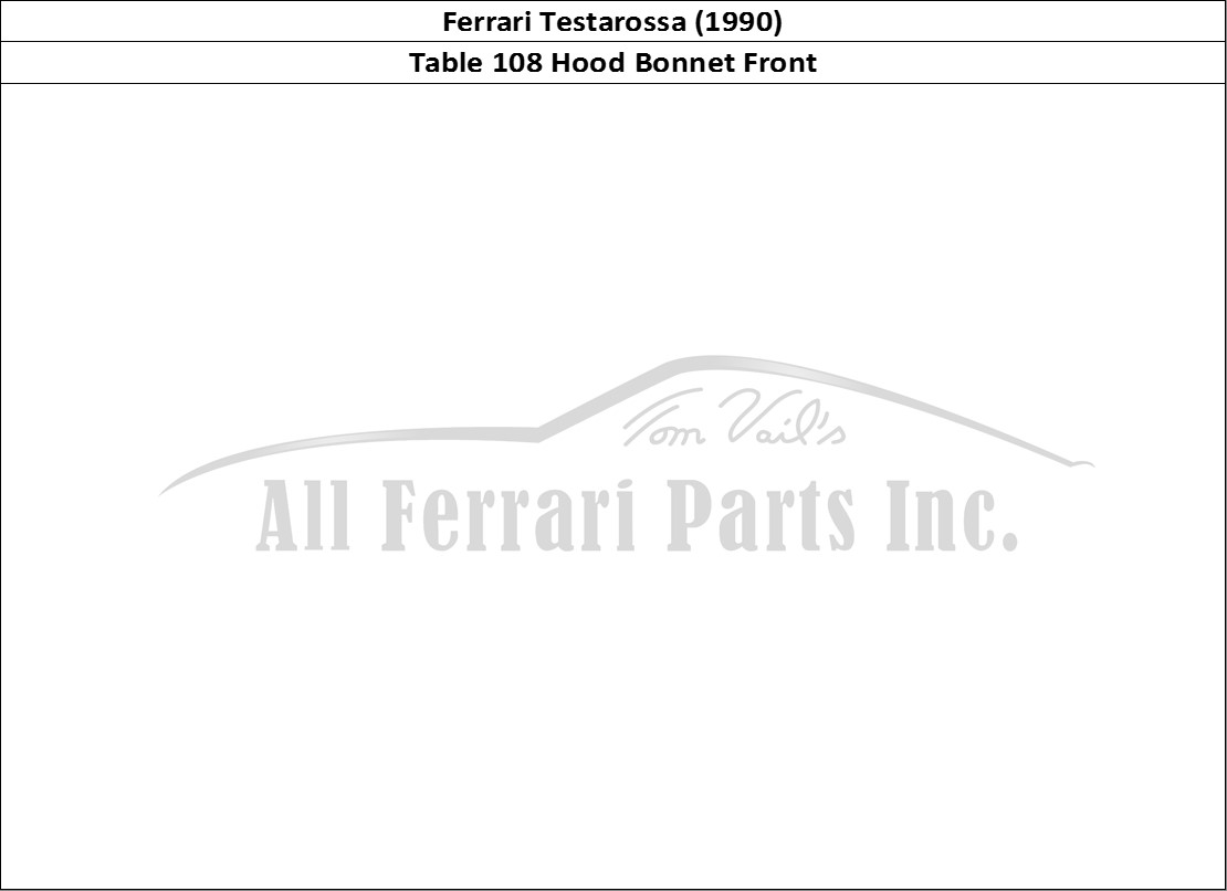 Ferrari Parts Ferrari Testarossa (1990) Page 108 Front Hood