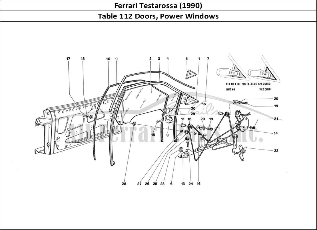 Ferrari Parts Ferrari Testarossa (1990) Page 112 Door - Power Window