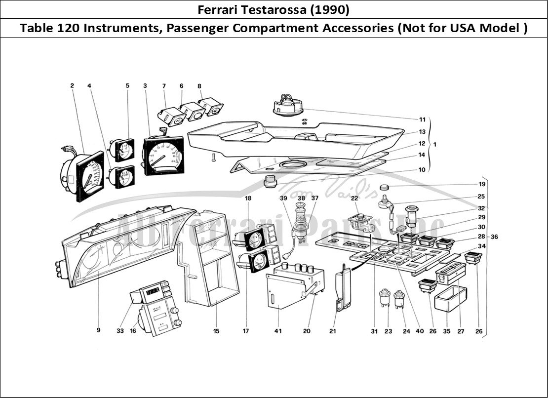 Ferrari Parts Ferrari Testarossa (1990) Page 120 Instruments and Passenger