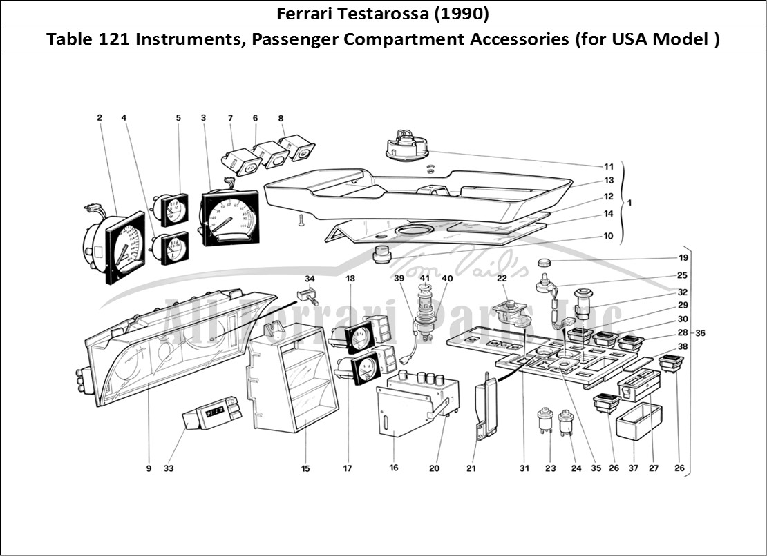 Ferrari Parts Ferrari Testarossa (1990) Page 121 Instruments and Passenger