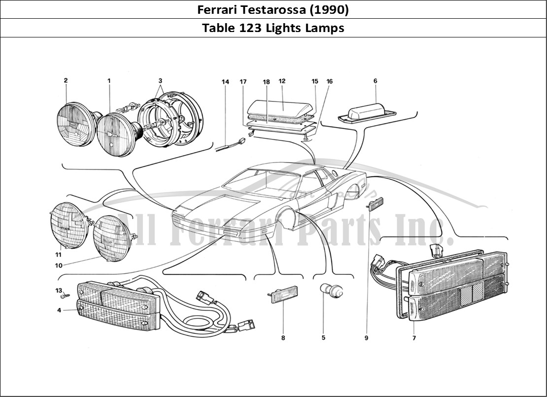 Ferrari Parts Ferrari Testarossa (1990) Page 123 Lamps