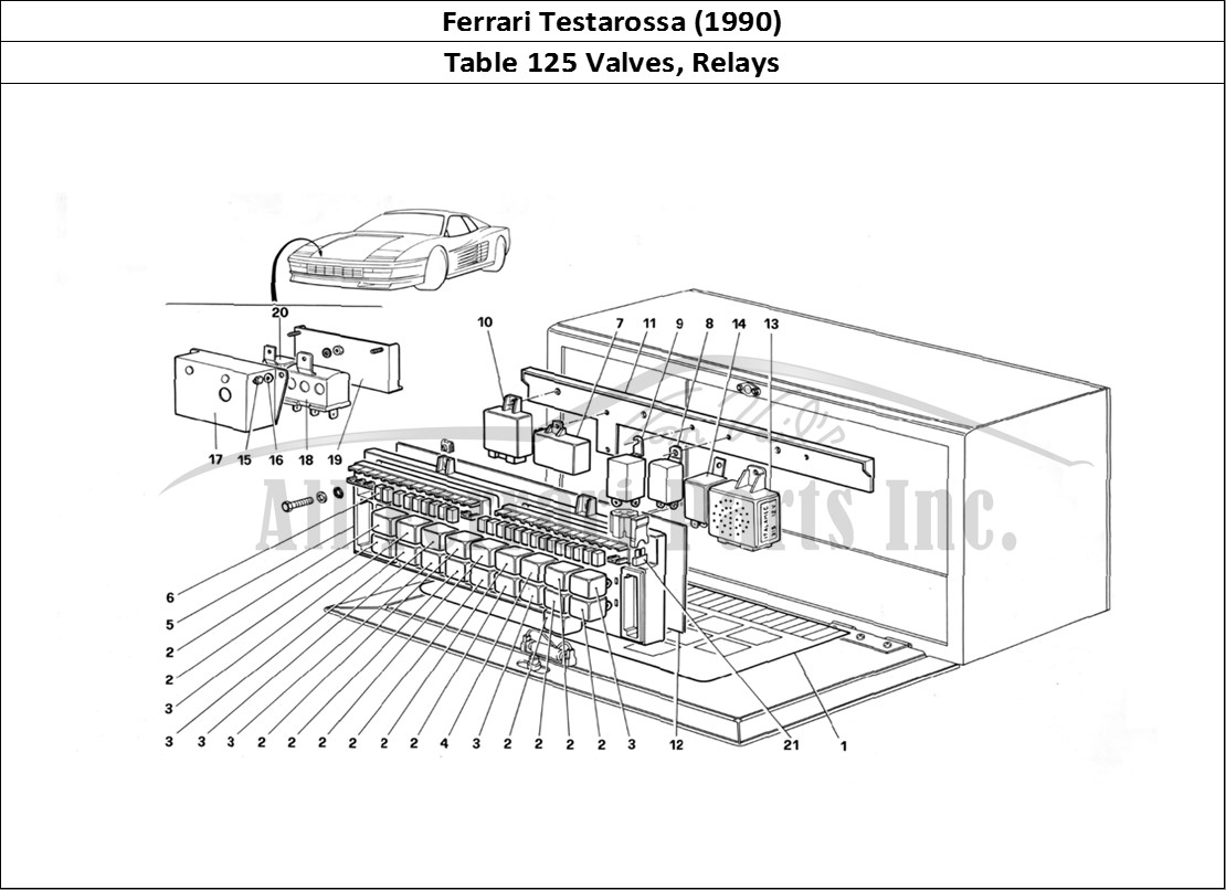 Ferrari Parts Ferrari Testarossa (1990) Page 125 Valves and Relays