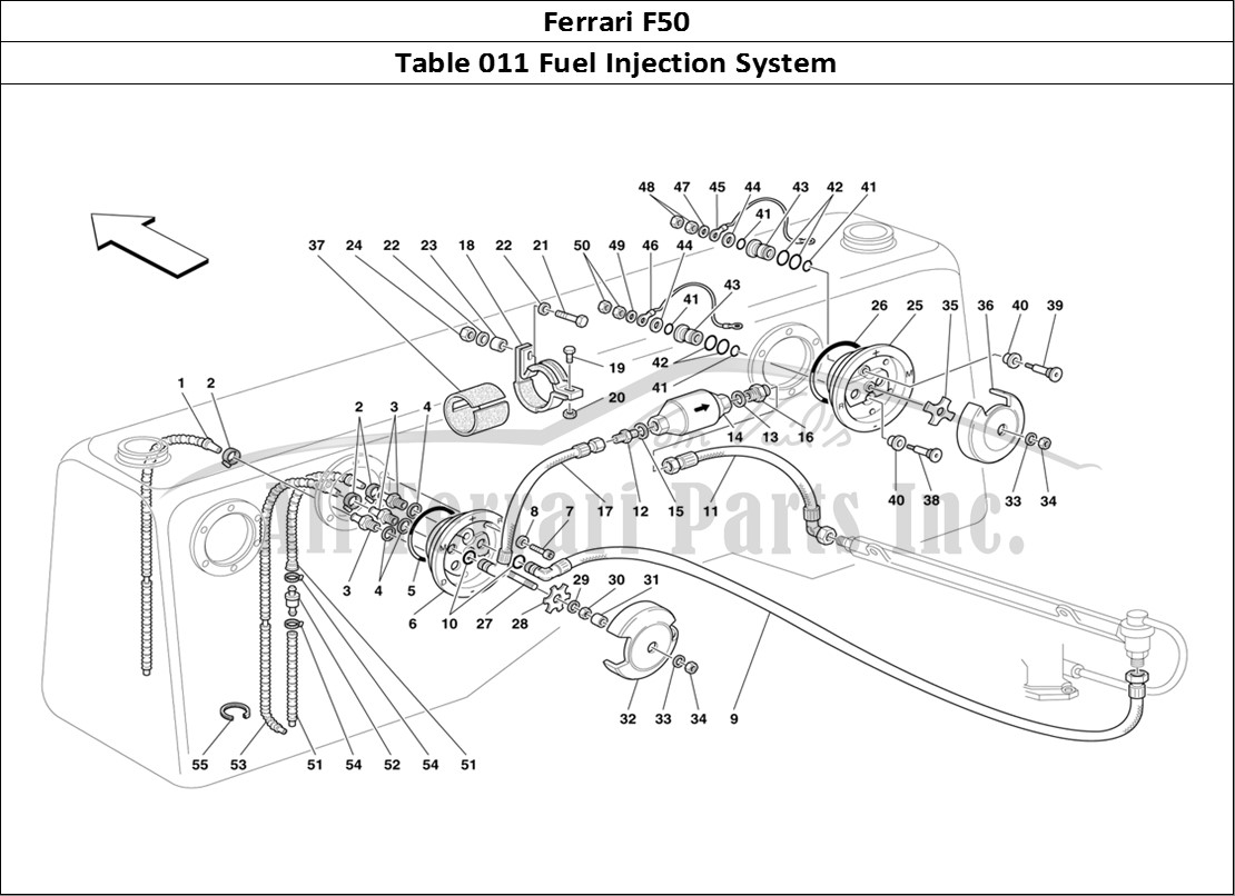 Ferrari Parts Ferrari F50 Page 011 Fuel Injection System